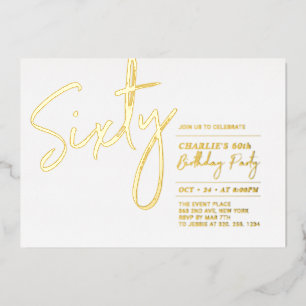 Invitation En Aluminium Soixante Fête d'anniversaire des 60 ans de Moder