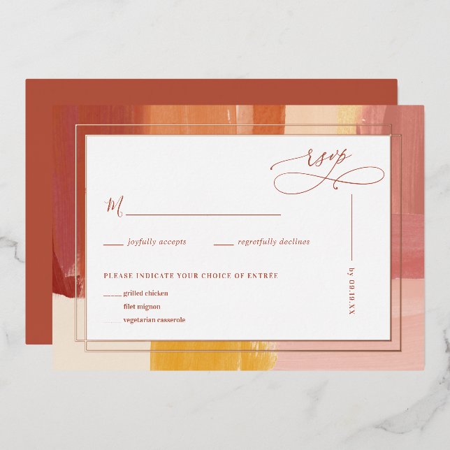 Invitation En Aluminium Soleil de Terracotta | Mariage RSVP (Recto/Verso)