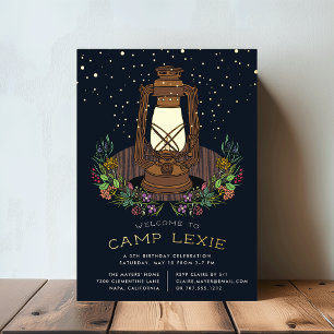 Invitation En Aluminium Sous les étoiles Fête d'anniversaire de camping