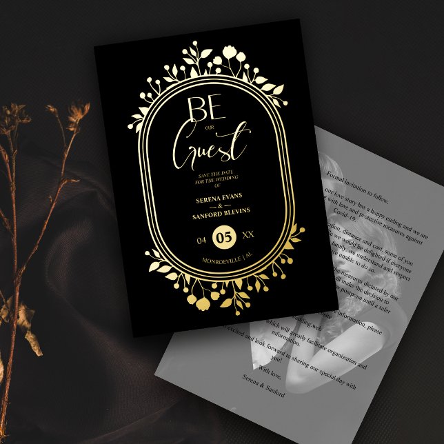 Invitation En Aluminium Soyez notre invité Black Mariage Fancy Branches de (Créateur téléchargé)