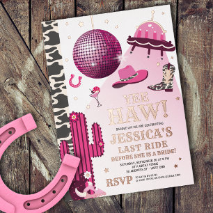 Invitation En Aluminium Space Cowgirl Bachelorette