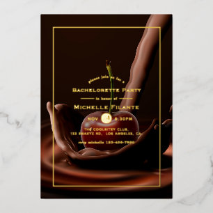Invitation En Aluminium Splash de Cerise au Chocolat pour Enterrement de V