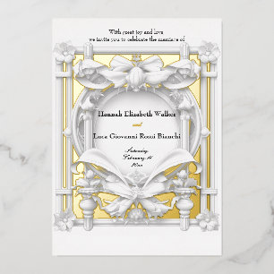 Invitation En Aluminium Stately Gold Motif Atelier Mariage