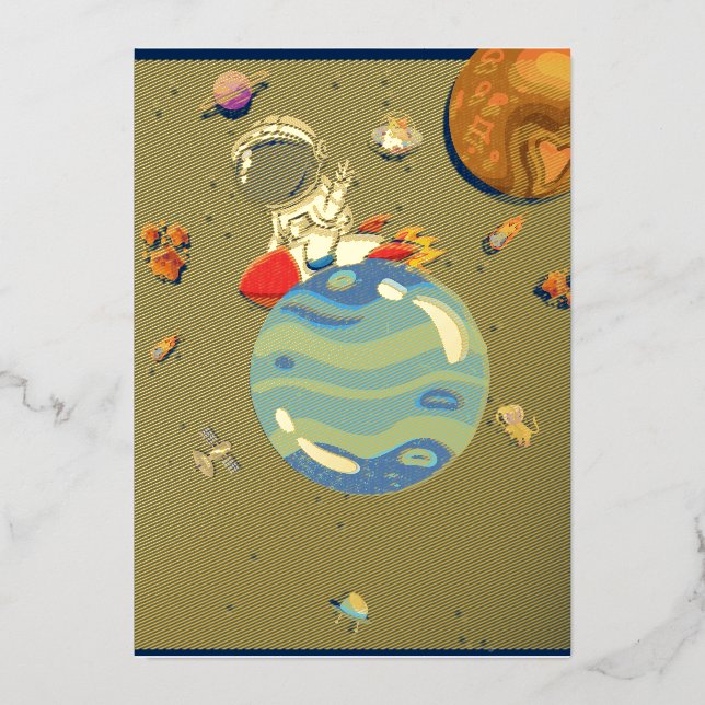 Invitation En Aluminium Sticker cosmique e-book (Recto)