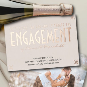 Invitation En Aluminium Stock du Bar Engagement Party Rose de luxe Gold