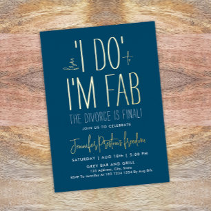 Invitation En Aluminium Stylish Blue Divorce Break Up Free Party Fabulous