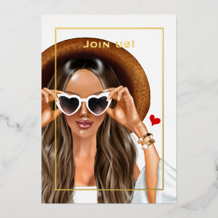 Invitation En Aluminium Summer Gold Bachelorte