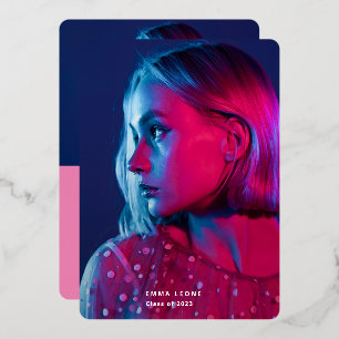 Invitation En Aluminium Superposition de script tendance   Deux médailles