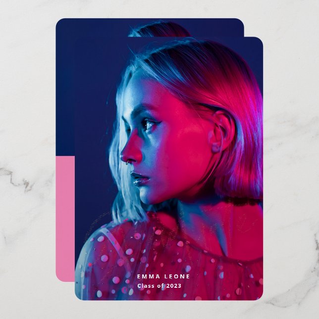 Invitation En Aluminium Superposition de script tendance | Deux médailles  (Recto/Verso)