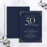 Invitation En Aluminium Surprise 50 & Fabulous Blue & Gold Birthday<br><div class="desc">C'est ton anniversaire spécial, et il est temps de fêter ça ! Veux-tu jeter le meilleur bain de la ville ? Assurez-vous qu'il commence avec le plus haut de style avec cette Surprise 50 & Fabulous Blue & Gold Birthday Foil Invitation. Il saura donner le ton d'une célébration glamour. Cette...</div>
