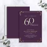 Invitation En Aluminium Surprise 60 & Fabuleux Purple & Gold Anniversaire<br><div class="desc">C'est ton anniversaire spécial, et il est temps de fêter ça ! Veux-tu jeter le meilleur bain de la ville ? Assurez-vous qu'il commence avec le plus haut de style avec cette Surprise 60 & Fabulous Purple & Gold Birthday Foil Invitation. Il saura donner le ton d'une célébration glamour. Cette...</div>