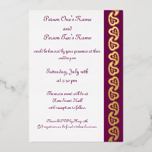 Invitation En Aluminium Sweet Paisley Hearts dans l'Invitation de la vinif