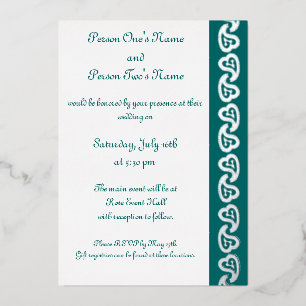 Invitation En Aluminium Sweet Paisley Hearts dans l'Invitation Turquoise F