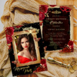 Invitation En Aluminium Sweet sixteen Photo Masquerade Party Rouge Rose Or<br><div class="desc">Plus Joli Sweet sixteen rouge 16e anniversaire Invitations dans le Little Bayleigh Store!</div>