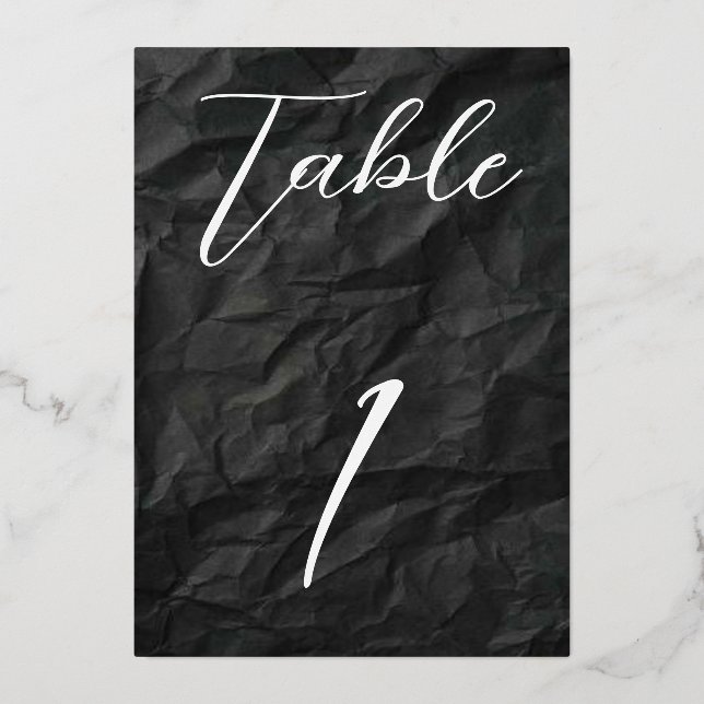 Invitation En Aluminium Table feuille noire/argent n° 1 (Recto)