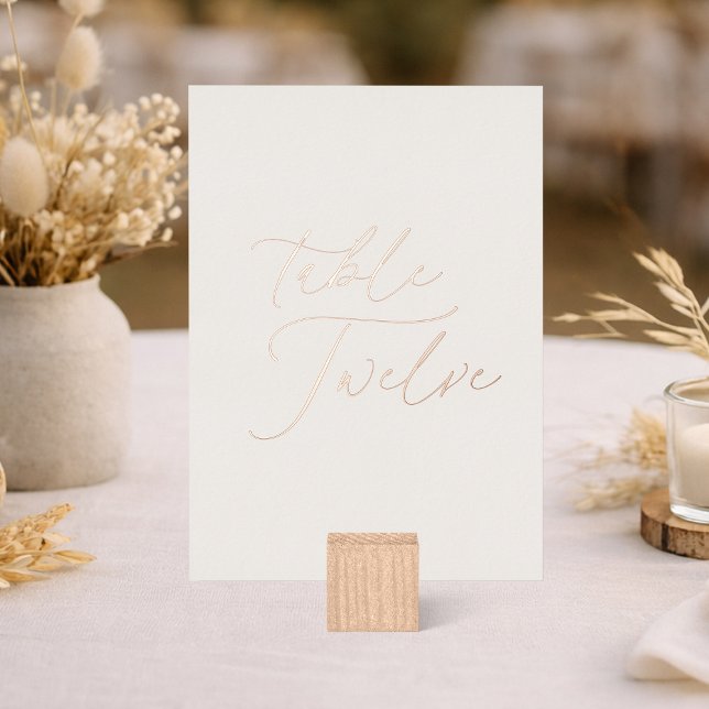 Invitation En Aluminium Table Twelve Wedding Table Number | Real Foil (Créateur téléchargé)