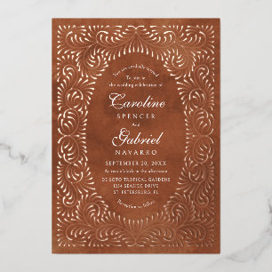 Invitation En Aluminium Talavera Terre Cuite Mariage Mexicain