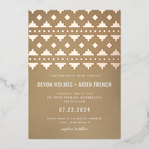 Invitation En Aluminium Tan Southwest Gleam Mariage Rose or