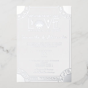 Invitation En Aluminium Tarot Céleste Mariage Signes du Zodiaque Mauvais Œ