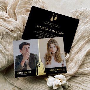 Invitation En Aluminium Tassel 2025 Joint Photo Graduation Party