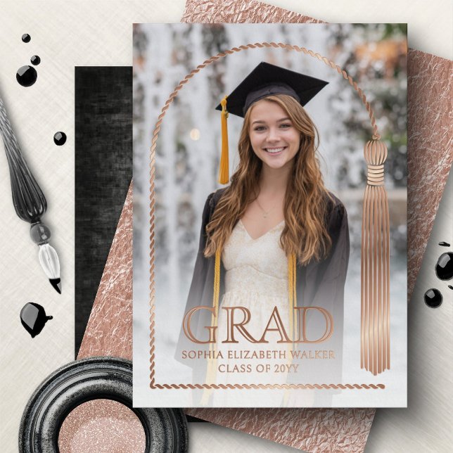 Invitation En Aluminium Tassel Arch Foil Graduation Announcement (Créateur téléchargé)