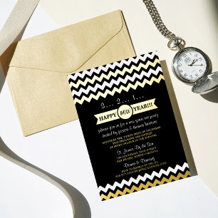 Invitation En Aluminium Tendance Chevron New Year's Eve Party Real