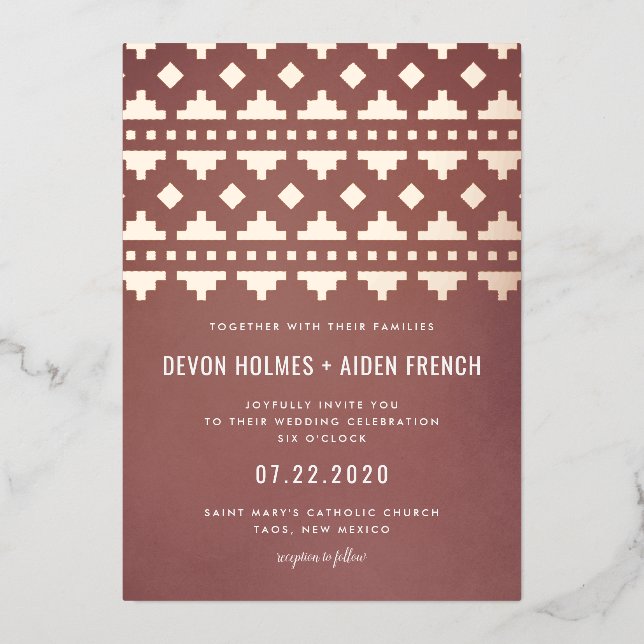 Invitation En Aluminium Terra Cotta Sud-Ouest Gleam Mariage (Recto)