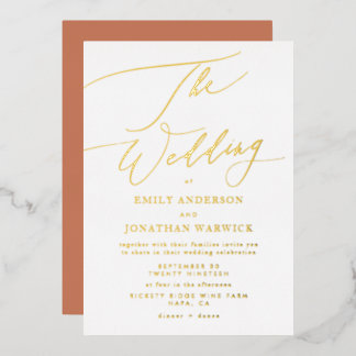 Invitation En Aluminium Terracotta Boho Le Mariage de | Or