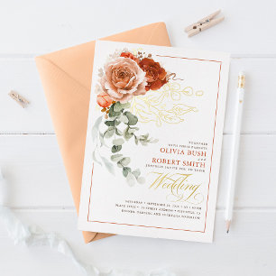 Invitation En Aluminium Terracotta Burange Eucalyptus Mariage Floral