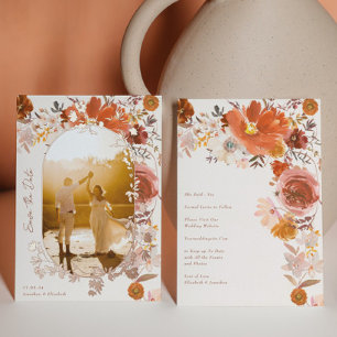 Invitation En Aluminium Terracotta Floral Mariage Arch Photo Enregistrer L