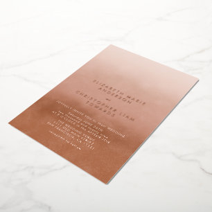 Invitation En Aluminium Terracotta Ombre Minimaliste Bohème Rose Gold Mari