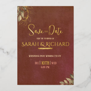 Invitation En Aluminium Terracotta rouille Boho Velvet Mariage Enregistrer