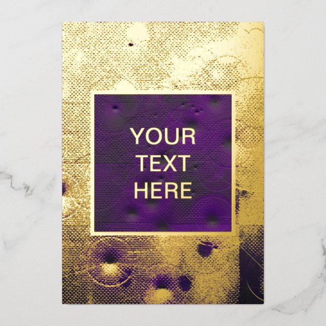 Invitation En Aluminium Texture Grunge Cyberpunk Futuriste (Recto)