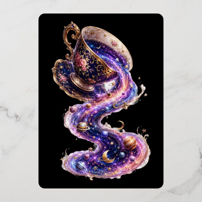 Invitation En Aluminium Thé avec l'Univers (Recto)