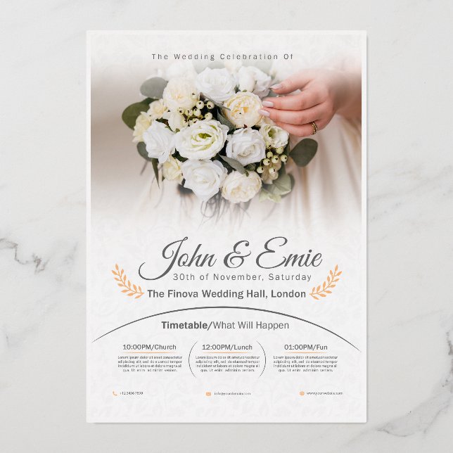 INVITATION EN ALUMINIUM THE WEDDING CELEBRATION (Recto)