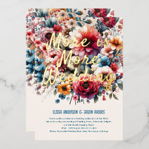 Invitation En Aluminium Thème floral de mariage maximaliste FOIL More is M