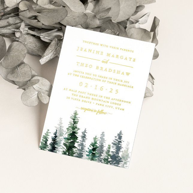 Invitation En Aluminium Timber Grove | Mariage Monogramme (Créateur téléchargé)