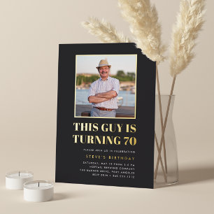 Invitation En Aluminium Titre 70e anniversaire de la fête Photo