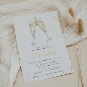 Invitation En Aluminium Toast au Champagne Brunch de Baby Shower