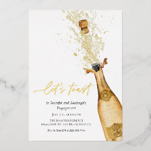 Invitation En Aluminium Toast Champagne Fiançailles