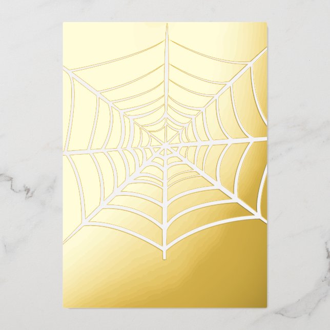 Invitation En Aluminium Toile d'araignée d'Halloween  (Recto)