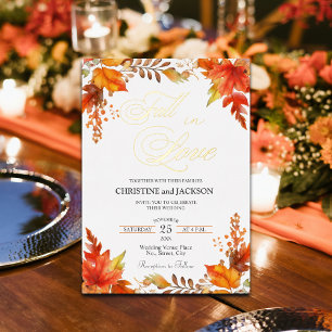 Invitation En Aluminium Tombez amoureux Élégant Boho Floral Mariage Or