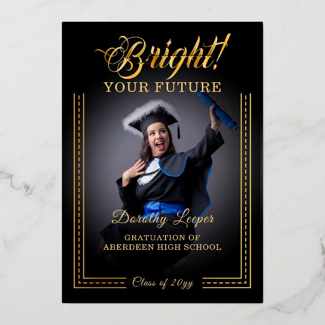 Invitation En Aluminium Touche d'or Éclairez votre avenir. (Recto)