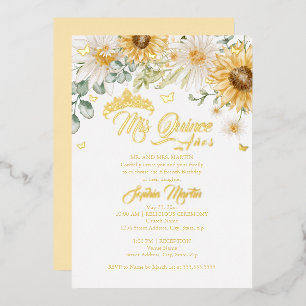 Invitation En Aluminium Tournesol Papillon Mis Quince Quinceanera