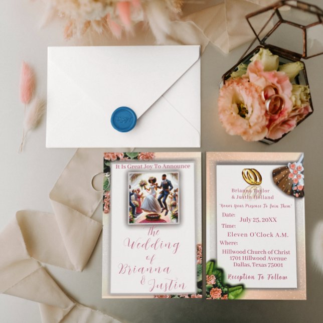 Invitation En Aluminium Tradition Mariage afro-américaine (You Can Personalize these invitations for your special wedding day.)