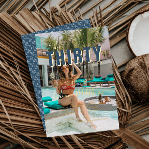 Invitation En Aluminium Trente pour moi   Photo du 30e anniversaire de la