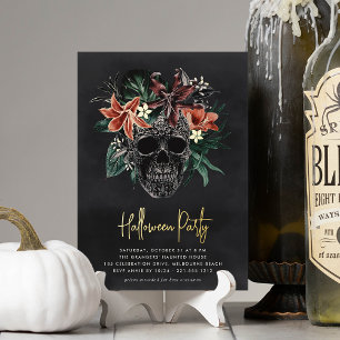 Invitation En Aluminium Tropical Floral Halloween Party