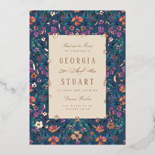 Invitation En Aluminium Tropical Glam Dark Turquoise Magenta