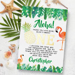 Invitation En Aluminium Tropical Summer Beach Luau Boys 1er Anniversaire<br><div class="desc">Dites merci dans le style avec ces vraies feuilles douces et très tendance pressées 1er anniversaire de remerciement cartes. Ce design est facile à personnaliser avec votre libellé d'événement spécial et vos invités seront ravis quand ils recevront ces fabuleux remerciements.</div>