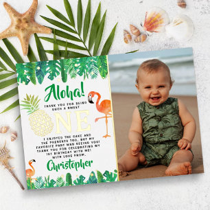 Invitation En Aluminium Tropical Summer Beach Luau Boys 1er Birthday Photo